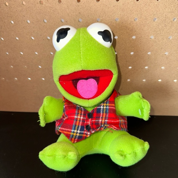 🐸 Vtg 80s Kermit the Frog 🍼 Plush Stuffed Animal Toy 💎 🔥 1987 Baby Muppets - Picture 1 of 6